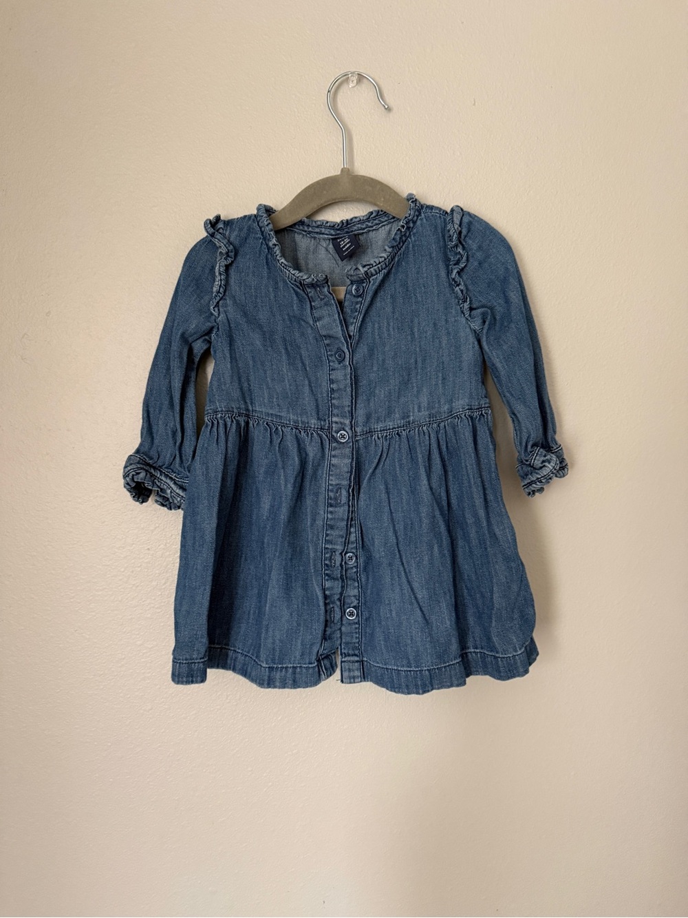 GAP Girls Denim Blue Button-Front Dress